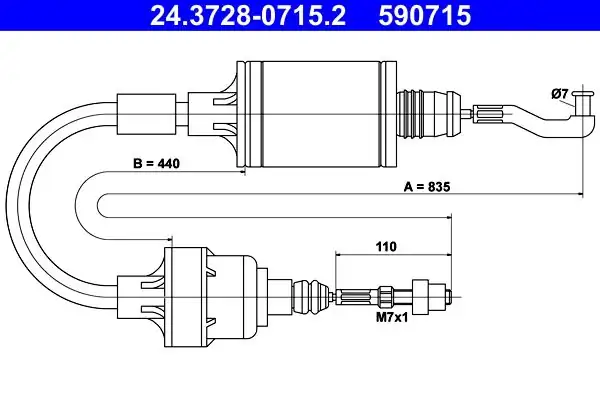 ATE 24 3728 0715 2 Debriyaj Teli Opel Vectra A 2 0