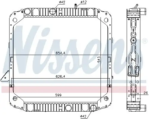 NISSENS 62743 | Radyatör Mercedes 814 817 914 1117 1317