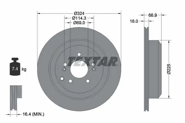 TEXTAR 92242603 | Fren Diski Hyundai İx35 2 Adet