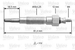 VALEO 345126 | Kızdırma Bujisi 11V Hyundai H100/Starex/Bongo K2500/Pregio 97-/03-/04-/04-/ | 10 Adet