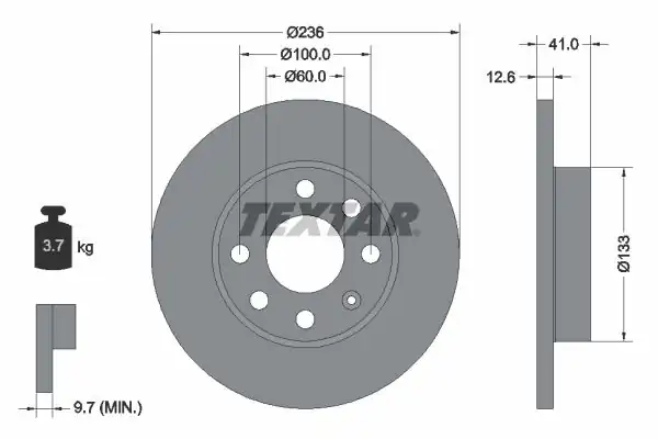 TEXTAR 92020903 | Fren Diski Opel Astra F Vectra A Corsa B Havasız Ön 2 Adet