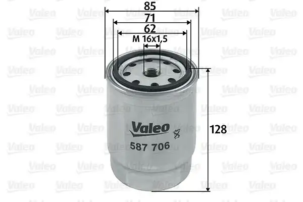 Valeo 587706 Yakıt Filtresi Mazot Citroen Saxo 1 5 D Fiat Fiorino Bravo Tipo