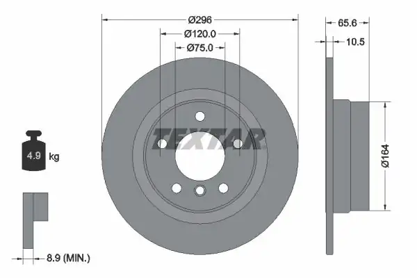 TEXTAR 92133103 | Fren Diski E 87 90 91 Arka 120 318 320 Düz Tek