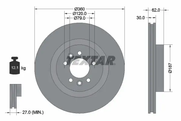 TEXTAR 92283205 | Textar Fren Diski R Rover Sport4 3 0 3 6 Ön Tek