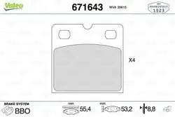 VALEO 671643 | Fren Balatası Arka Audi R8 Quattro 5.2 FSI 10-15