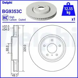 DELPHI BG9353C | Fren Diski (Tekli Paket)-Boyalı, Delikli
