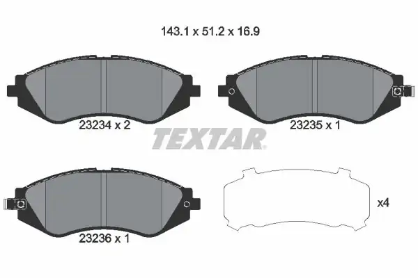 TEXTAR 2323401 | Fren Balatası Chevrolet Lacetti 04 Ön