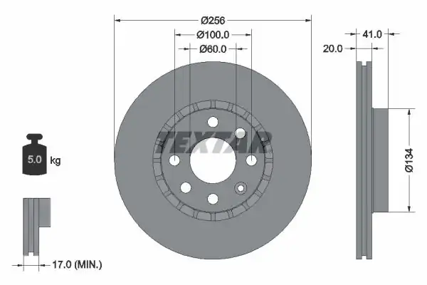 TEXTAR 92056503 | Fren Diski Opel Astra F Vectra A Combo B Havalı Ön 2 Adet