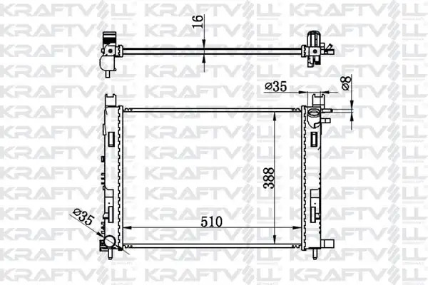 KRAFTVOLL 08040028 | Motor Radyatör Clio IV Capture Symbol Sandero Logan Lodgy Dokker 0 9tce 1 2 16v 1 5 dCi 1 6 12mm