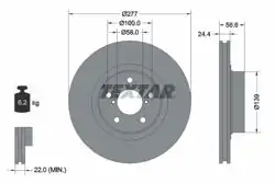 TEXTAR 92094603 | Fren Diski Pro | 2 Adet