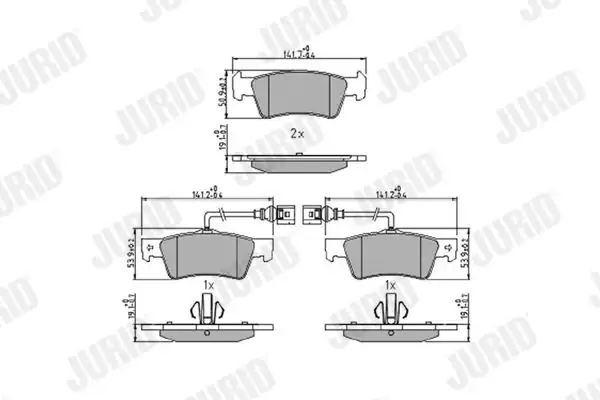 JURID 573301J | Fren Balatası VW Touareg Arka 16