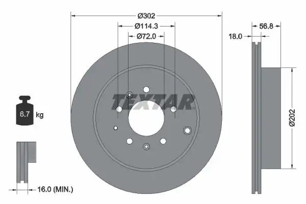 TEXTAR 92180903 | Fren Diski Pro 2 Adet