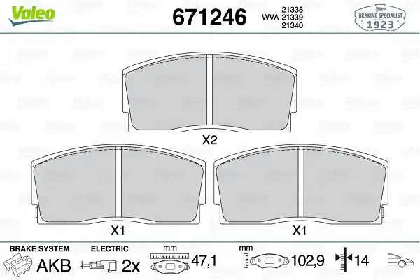 Valeo 671246 Fren Balatası Ön Daihatsu Applause 90 96