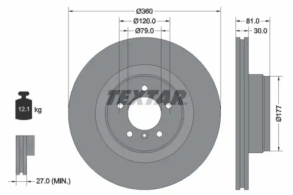 TEXTAR 92178403 | Fren Diski Range Rover III 3 6 Vogue Ön Tek