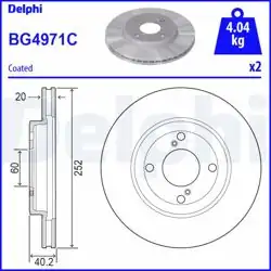 DELPHI BG4971C | Fren Diski Suzuki Swift/Baleno Ön Boyalı Delikli