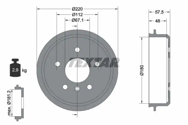 TEXTAR 94020200 | Fren Kampanası 168 Arka
