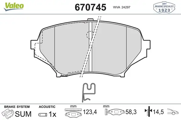 Valeo 670745 Fren Balatası Ön Mazda Mx5 1 8 16v 05
