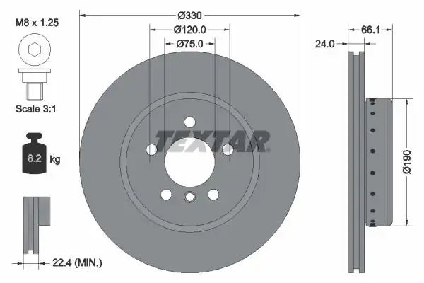 TEXTAR 92265825 | Fren Diski F 10 Ön Tek