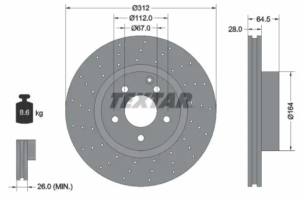 TEXTAR 92120107 | Fren Diski 230 350 Ön 2 Adet