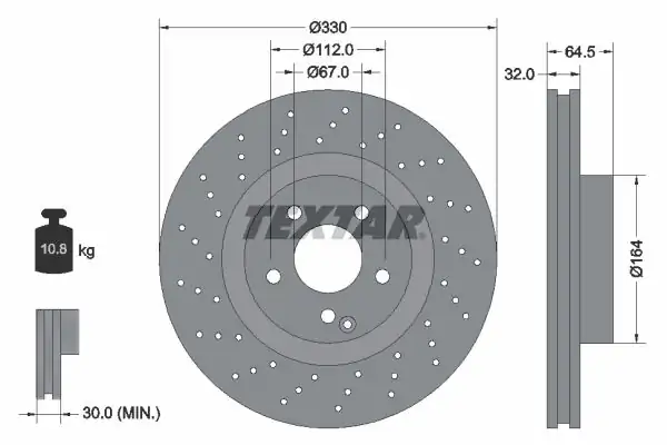 TEXTAR 92120207 | Fren Diski 230 211 Ön Tek 2 Adet