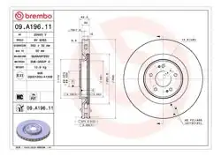 BREMBO 09A19611 | Fren Diski Ön Mitsubishi Lancer Evo X 2.0L 4B11 Cz4a 08-15 Adet Disk Fiyatıdır | 1 Adet