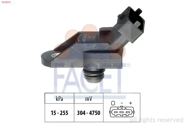 FACET 10-3014 | Map Sensörü Opel Astra G Vectra B Zafira A Y20dth X20dth
