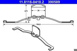 ATE 11.8116-0410.2 | Fren kaliper yayı Opel Vectra C ön