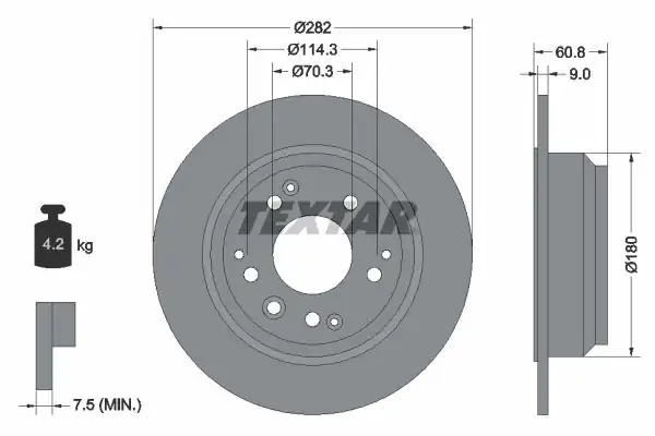 TEXTAR 92078400 | Fren Diski Honda Legend 2 Adet