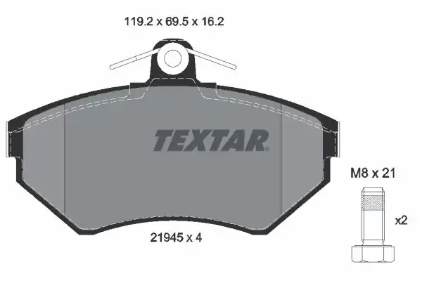 TEXTAR 2194502 | Fren Balatası VW Polo CLS Caddy II Ön