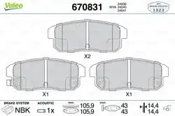 VALEO 670831 | Fren Balatası Arka-Mazda Rx8 1.3 03-12 Suzuki Ignıs 1.3 1.5 00 -