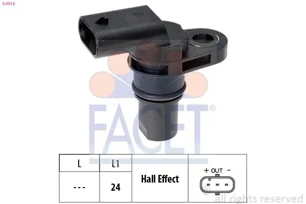 FACET 9-0514 | Eksantrik Mil Konum Sensörü A3 A4 A5 A6 A7 A8 Q3 Q5 Q7 Tt Cayenne Macan Panamera Golf Passat Tiguan
