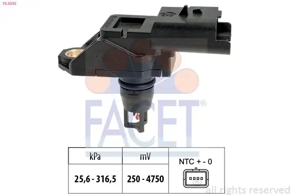 FACET 10-3335 | Hava Basınç Sensörü Corsa F C III Cii C4 C4 II Ds3 Ds4 853042
