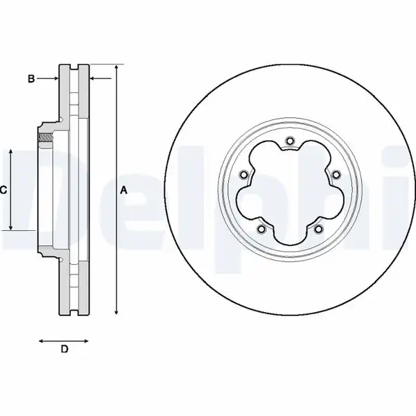 DELPHI BG9150 | Ön Fren Diski Aynası Transit Custom V362 12 Arka Tek Teker Cap 288 33
