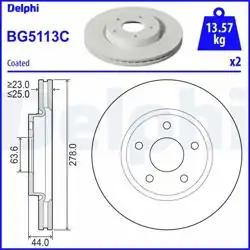 DELPHI BG5113C | Ön Fren Diski Ford Puma- Courier
