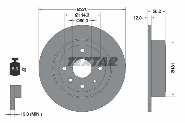 TEXTAR 92225103 | Fren Diski Chevrolet Epica 07 276 mm Arka 2 Adet