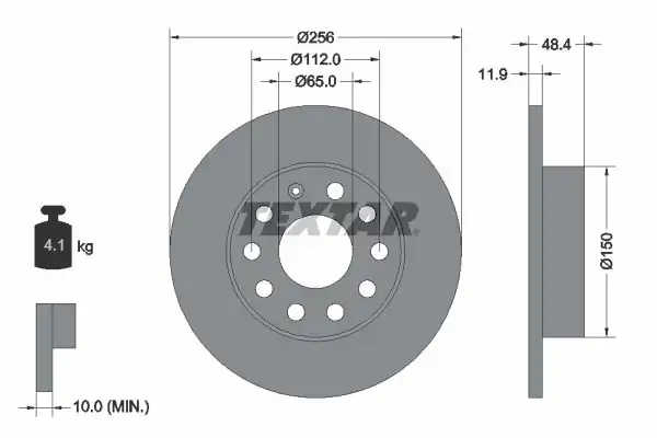 TEXTAR 92121103-2 | Fren Diski Arka Caddy Golf5 Golf6 Jetta A3 Leon Bm 04 13 2 Adet