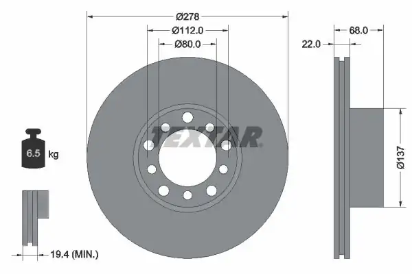 TEXTAR 92020400 | Fren Diski 126 110 Ön Tek