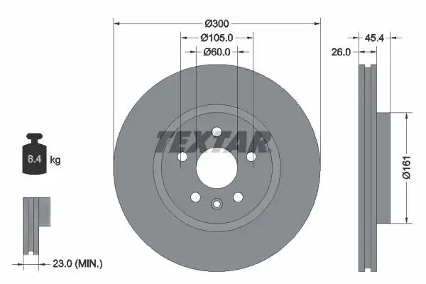 TEXTAR 92277203 | Fren Diski Opel Astra K 300 mm Ön 2 Adet