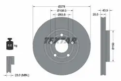 TEXTAR 92327503 *2 | Ön Fren Diski Ford Puma- Courier      2 Adet