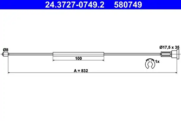 ATE 24 3727 0749 2 ATE El Fren Teli Opel Corsa C Kampanalı Fren Sağ