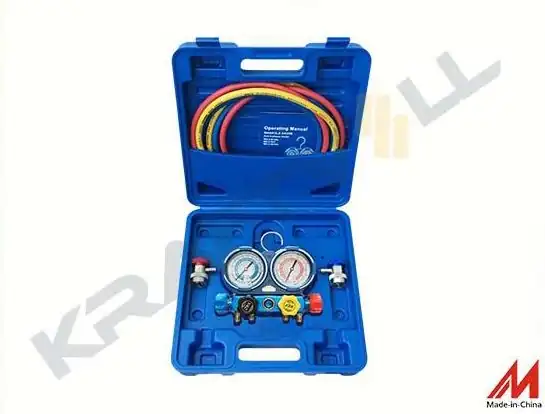 KRAFTVOLL 19015024 | Manifold 4 Yonlu 1 4 SAE Hfo1234yf Uyumlu 3 Adet 180cm Hortum 2 Adet R1234yf Kaplın