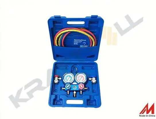 KRAFTVOLL 19015021 | Manifold 2 Yonlu 1 4 SAE Hfo1234yf Uyumlu 3 Adet 180cm Hortum 2 Adet R1234yf Kaplın