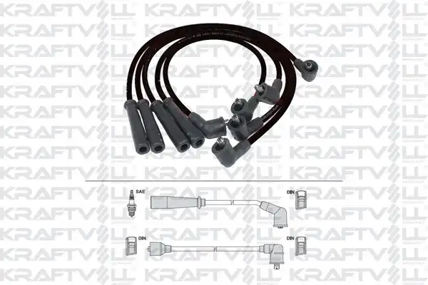 KRAFTVOLL 05070256 | Buji Bobin Kablosu Mazda 626 III 1 8 2 0 12v Fe F2 F8 87 92 Silikon Kablo