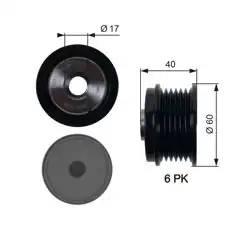 GATES OAP7154 | Alternatör Kasnağı Ford Fiesta / Focus / C-Max 1.4-1.6-2.0 TDCi 09 >