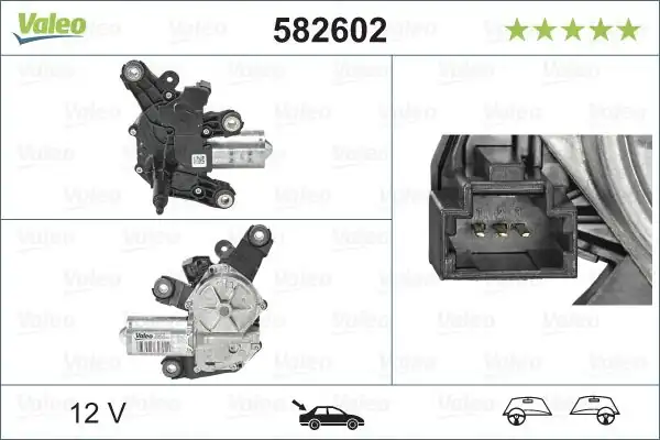 Valeo 582602 Silecek Motoru Arka Renault Clio IV Captur Zoe 2012