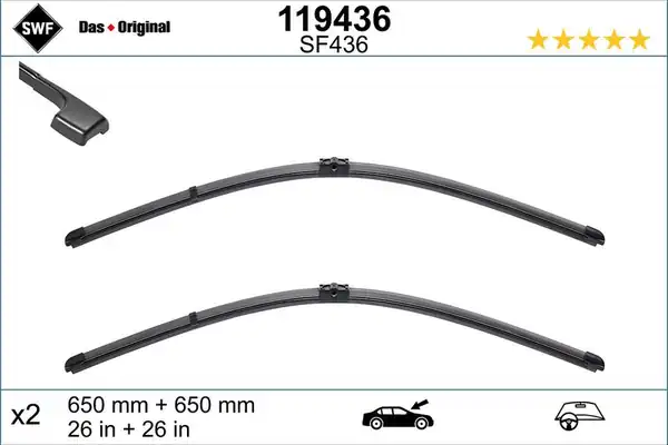 Valeo 119436 Volkswagen Touareg İ 02 07 Porsche Cayenne 65 65 Cm Silecek Takım