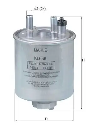 MAHLE KL638 | Mazot Filtresi Renault Kangoo III Laguna III 1 5 dCi K9k 08