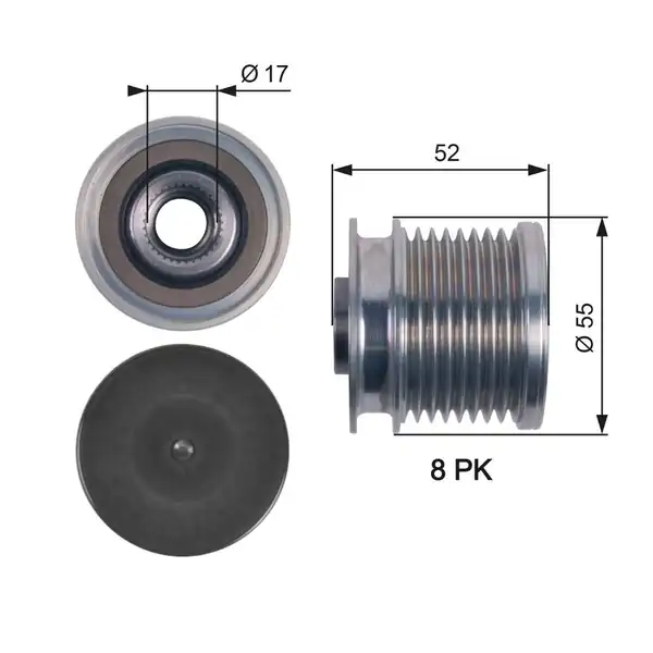 Gates Oap7123 Alternatör Kasnağı Mercedes Ml280 300 320 CDI W164 W251 W463 X164