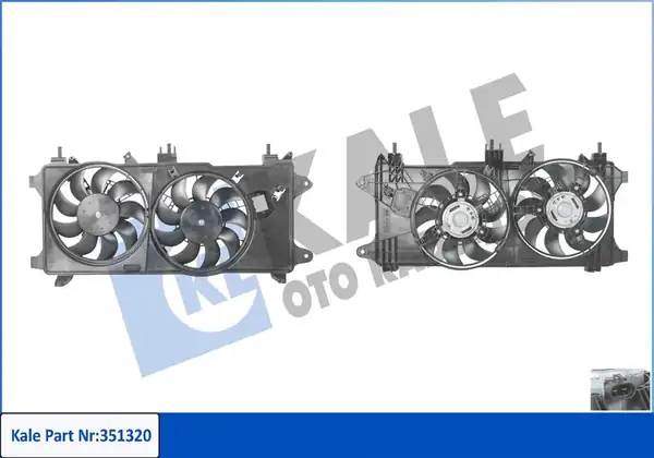 KALE 351320 | Fan Motoru Davlumbazlı Klimalı Fiat Doblo 1 3 JTD 1 9 JTD 05 06 Çift Motorlu Euro 4
