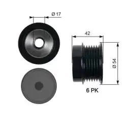 GATES OAP7035 | Alternatör Kasnağı Opel Astra H Vectra C Zafira 1.9Cdtı Z19dth 05-Astra.H-Vectra.C-Zfr 1.9D